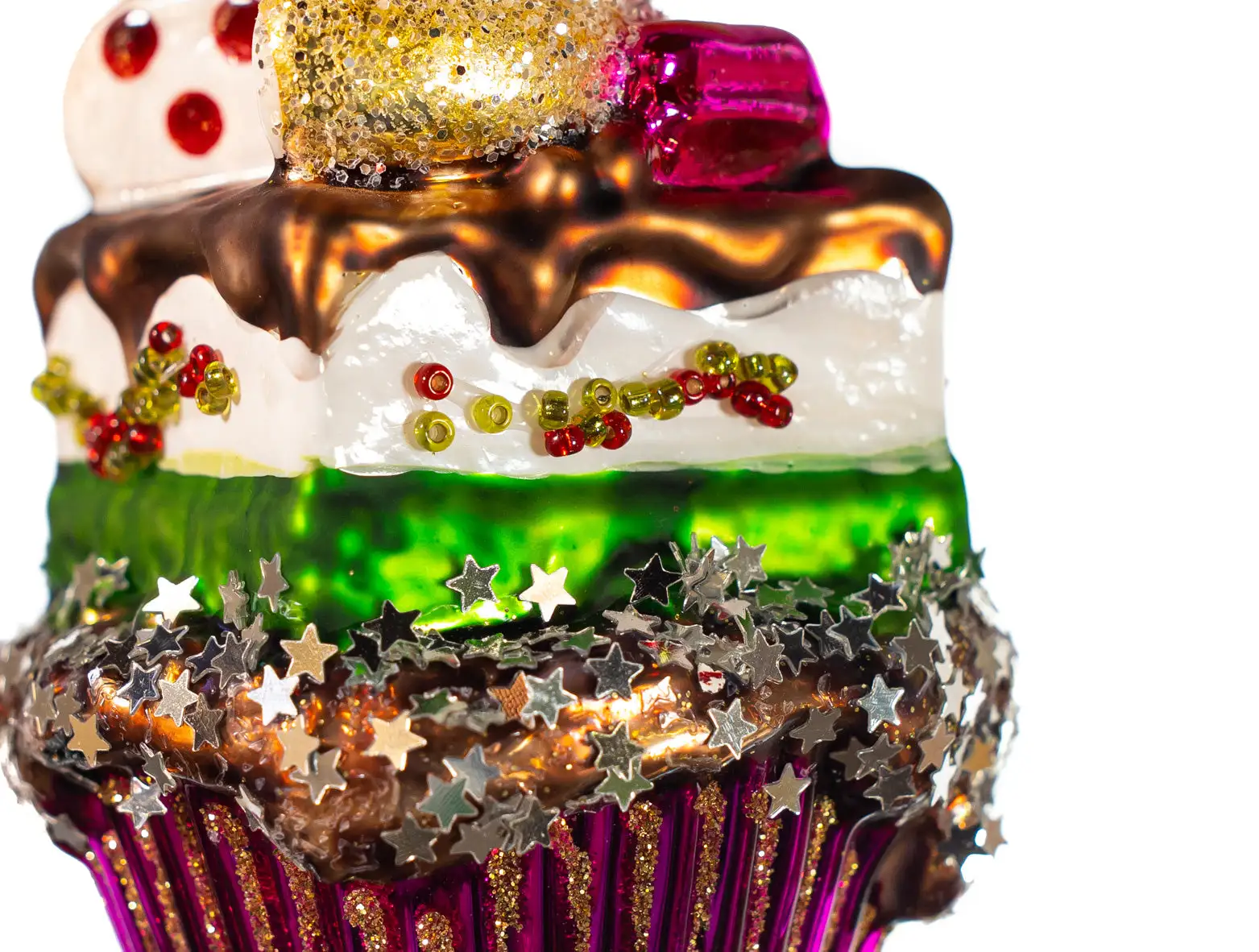 4" Layered Cupcake Assorted Ornament Set Of 6 5 4" Layered Cupcake Assorted Ornament Set Of 6 - Image 3