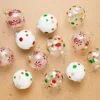 3" Peppermint Polka Dot Assorted Glass Set Of 12
