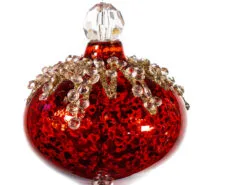 7" Red Mercury Jeweled Onion Drop Sets Of 6 -Christmas decorations Shop 0671406923B