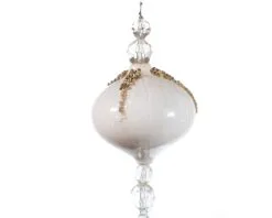 7" White Jeweled Onion Drops Set Of 6 7 7" White Jeweled Onion Drops Set Of 6 -Christmas decorations Shop 0671406937B