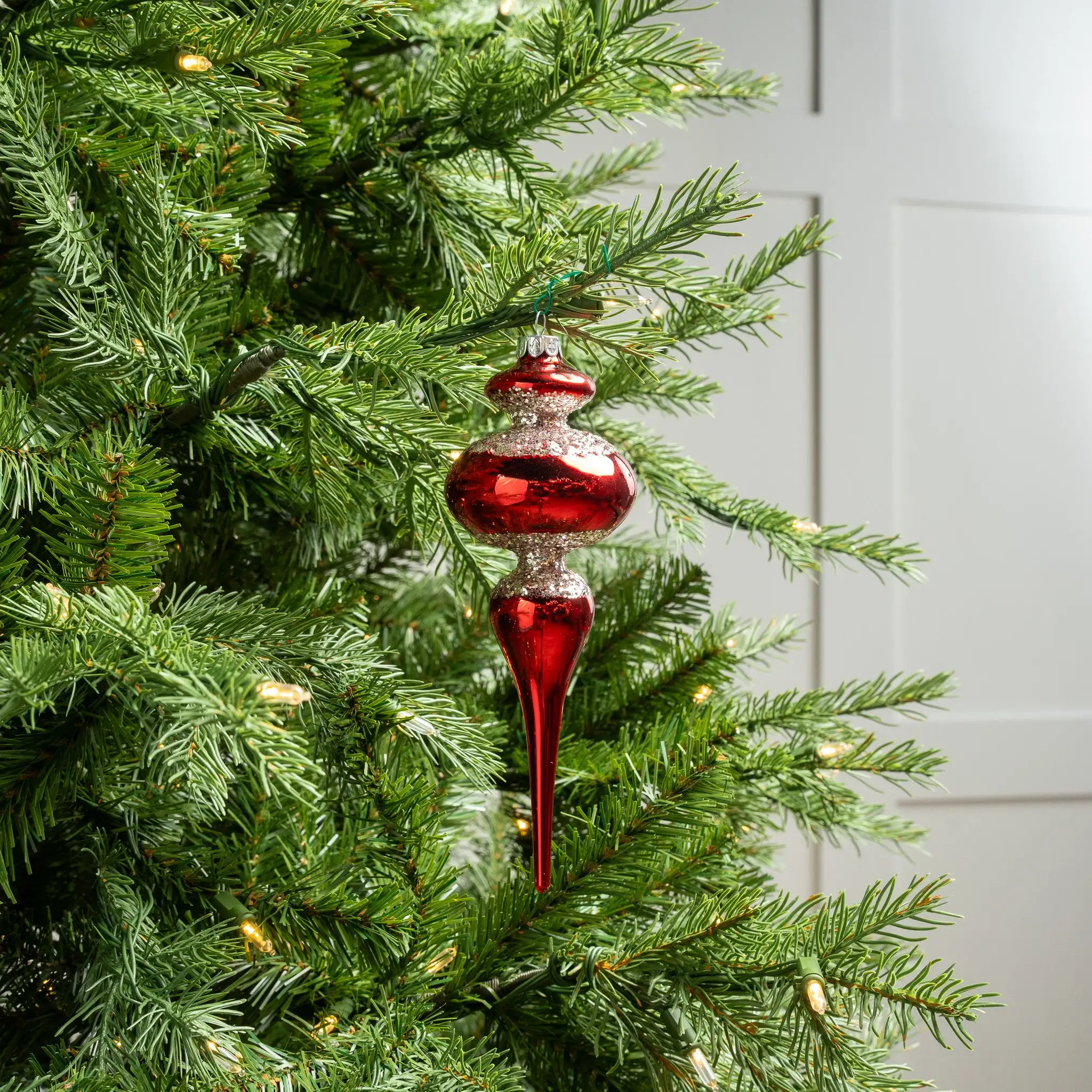 8" Red & Silver Finial Set Of 4 4 8" Red & Silver Finial Set Of 4 - Image 2