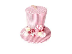 4" Red & White Stripe Candy Top Hat Set Of 6