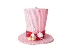 6" Red & White Stripe Candy Top Hat Set Of 4