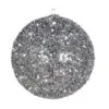 4" Silver Tinsel Ball Ornament Set Of 12 -Christmas decorations Shop 0671407256