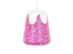 4" Soft Fuchsia Gumdrop With Beads Set Of 12