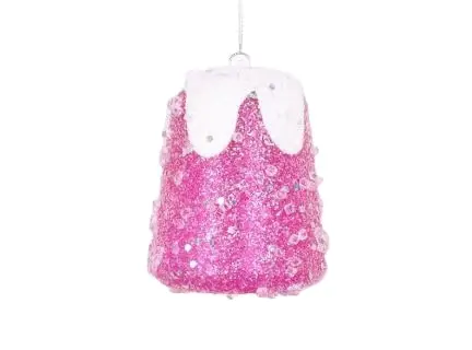 4" Soft Fuchsia Gumdrop With Beads Set Of 12 3 4" Soft Fuchsia Gumdrop With Beads Set Of 12