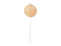 10" Yellow Lollipop With Clear Glitter Set Of 12