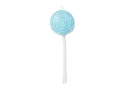 10" Teal Lollipop With Clear Glitter Set Of 12