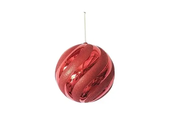 10" Spiral Shiny Ball Ornament Set Of 2 4 10" Spiral Shiny Ball Ornament Set Of 2 - Image 2