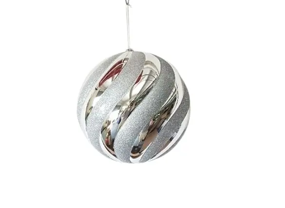 10" Spiral Shiny Ball Ornament Set Of 2 6 10" Spiral Shiny Ball Ornament Set Of 2 - Image 4
