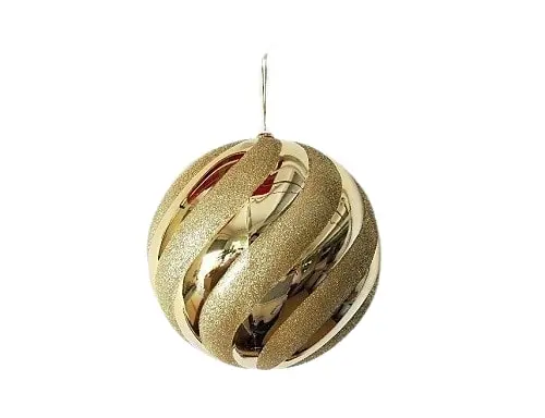 10" Spiral Shiny Ball Ornament Set Of 2 3 10" Spiral Shiny Ball Ornament Set Of 2
