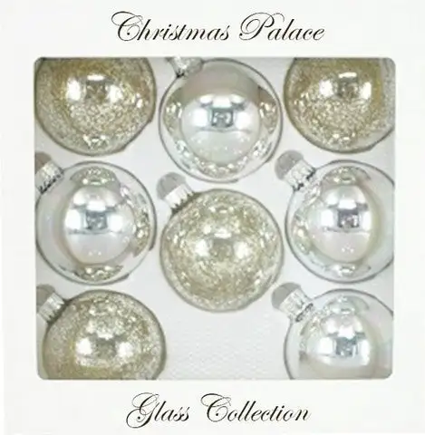 2.5" Silver Glass Ornament Set Of Set Of 24 3 2.5" Silver Glass Ornament Set Of Set Of 24