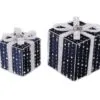 6" & 8" Blue With Silver Bow Gift Box Set -Christmas decorations Shop 0671407894