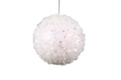 3" White Iridescent Sequin Ball Set Of 24