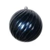 8" Midnight Blue With Glitter Swirl Ball Set Of 6 -Christmas decorations Shop 0671407909A