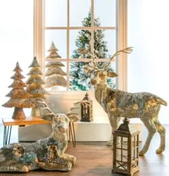 5 FT Gold Standing Deer