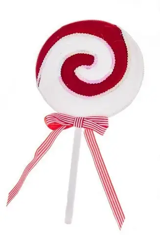 19" Red & White Lollipop With Bow Set Of 2 3 19" Red & White Lollipop With Bow Set Of 2