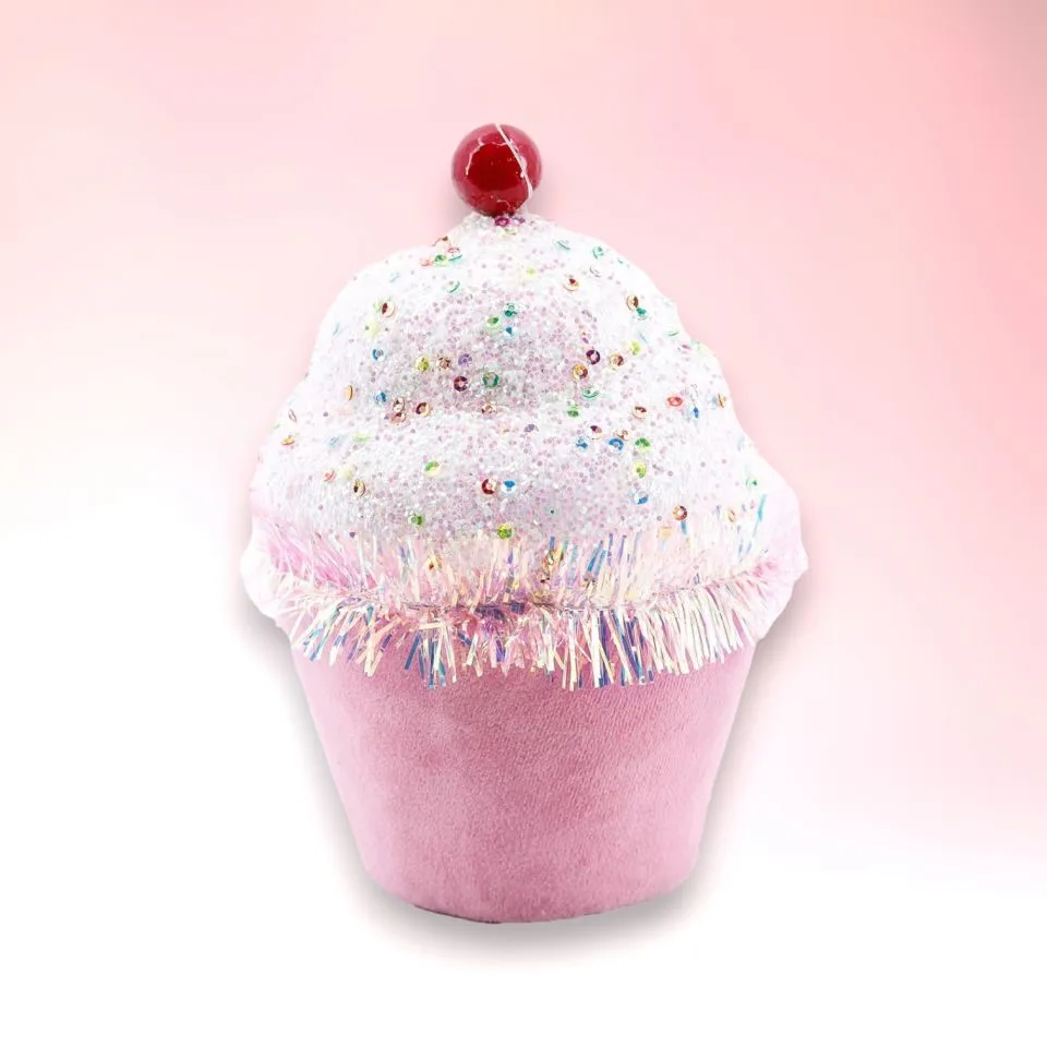 5" Pink Cupcake With Sprinkles Set Of 4 3 5" Pink Cupcake With Sprinkles Set Of 4