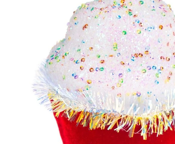 7" Red Cupcake With Sprinkles Set Of 4 4 7" Red Cupcake With Sprinkles Set Of 4 - Image 2