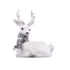 12" White Sitting Deer With Scarf 1 12" White Sitting Deer With Scarf -Christmas decorations Shop 0671408383