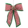 15" White, Red, & Green Peppermint Striped Bow -Christmas decorations Shop 0671408431
