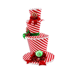 21" Peppermint Stacked Top Hats 7 21" Peppermint Stacked Top Hats -Christmas decorations Shop 0671408435 1