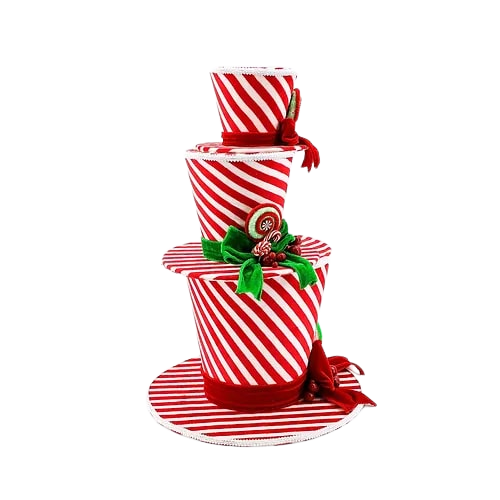 21" Peppermint Stacked Top Hats 4 21" Peppermint Stacked Top Hats - Image 2