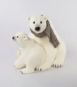 29" Polar Bears Bundled Up