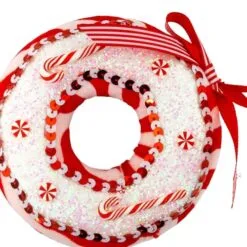Peppermint Doughnut Ornament Set Of 6 -Christmas decorations Shop 0671408462B