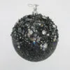 4" Black Glitter & Gems Ornament Set Of 6 -Christmas decorations Shop 0671409127