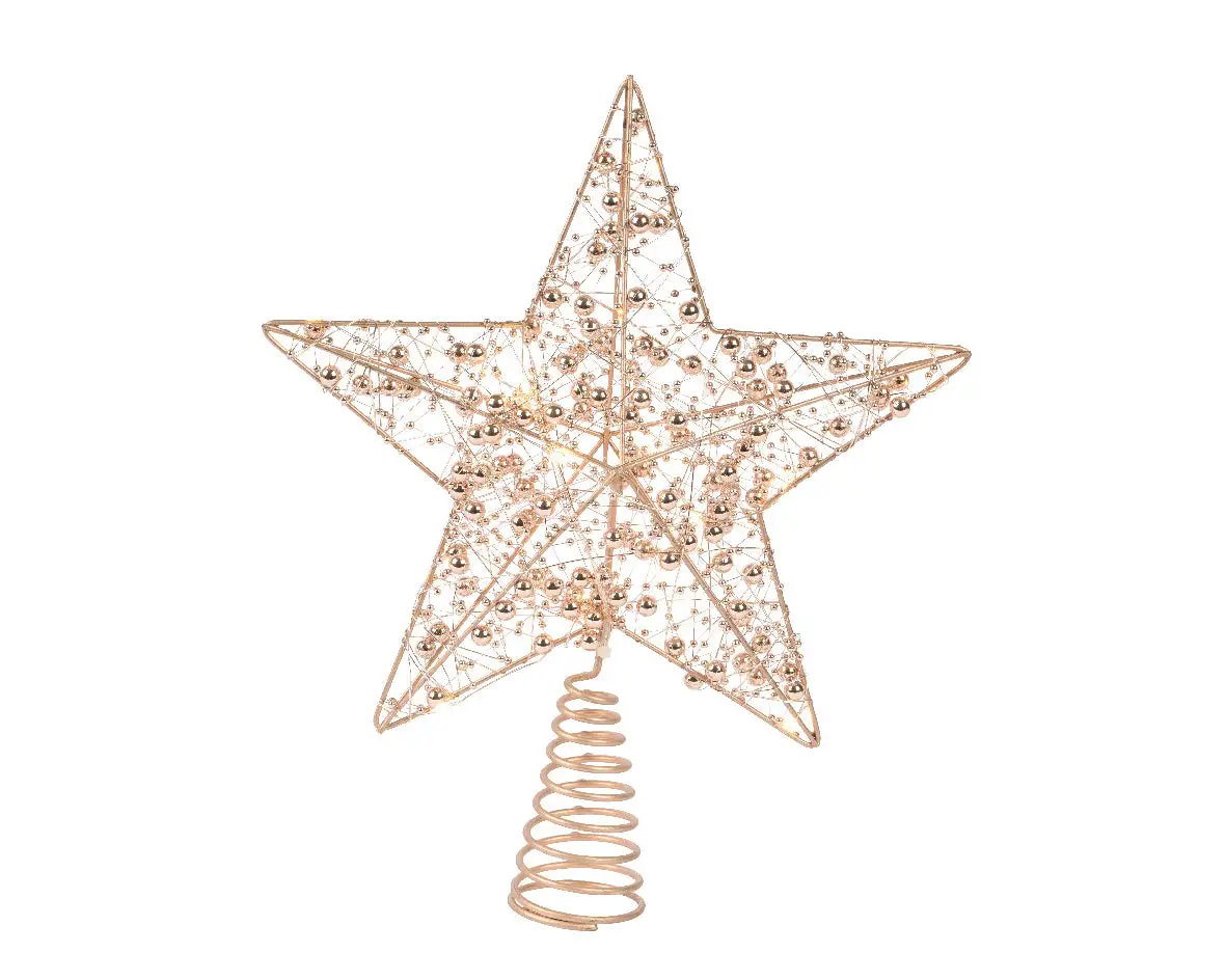 11" Gold Glitter Star Tree Topper Battery Operated LED Lights 3 11" Gold Glitter Star Tree Topper Battery Operated LED Lights