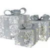 12" Silver Sequin Battery Operated Gift Box Set Of 3 1 12" Silver Sequin Battery Operated Gift Box Set Of 3 -Christmas decorations Shop 0671430553 1