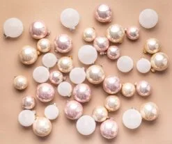 2-2.7" Blush Pink Assorted Glass Ornament Set Of 42 Pieces