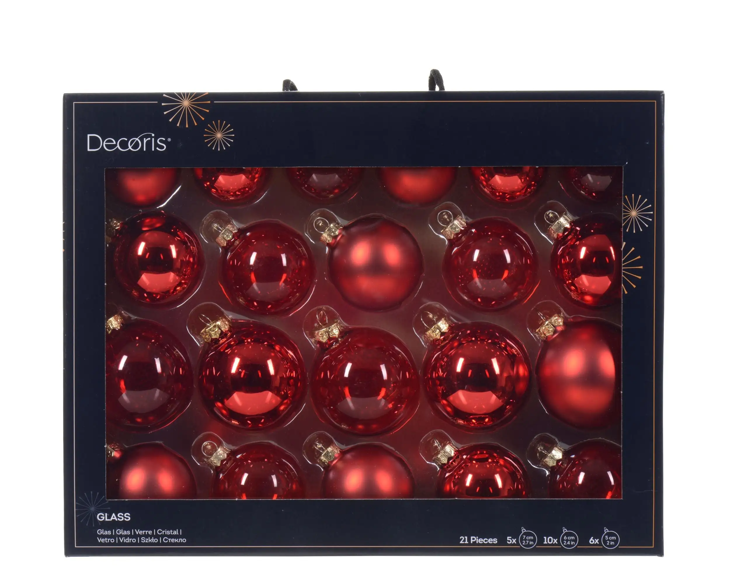 3" Assorted Glass Ornament Set Of 21 Pieces 3 3" Assorted Glass Ornament Set Of 21 Pieces