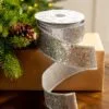 2.5" X 10YD Silver Full Glitter Ribbon 1 2.5" X 10YD Silver Full Glitter Ribbon -Christmas decorations Shop 0671473089 1