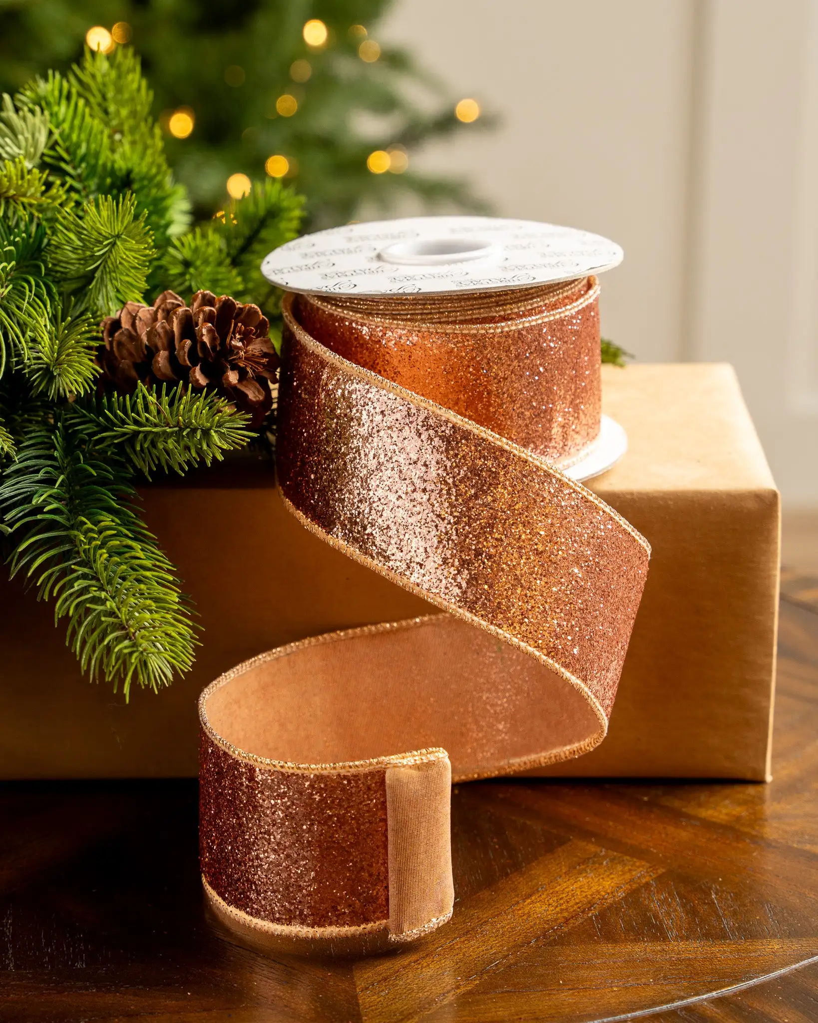 2.5" X 10YD Rose Full Glitter Ribbon 3 2.5" X 10YD Rose Full Glitter Ribbon