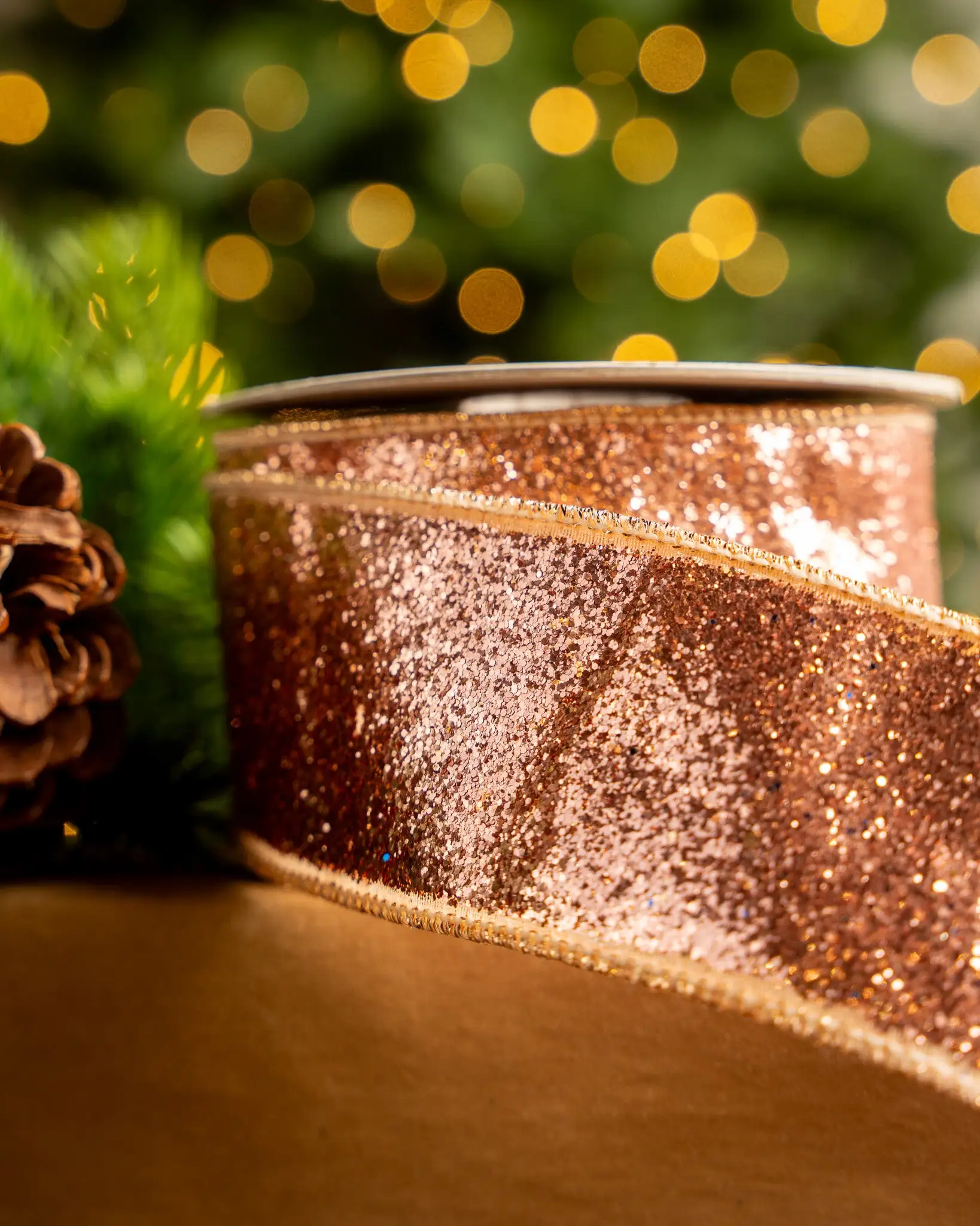 2.5" X 10YD Rose Full Glitter Ribbon 4 2.5" X 10YD Rose Full Glitter Ribbon - Image 2