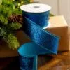 2.5" X 10YD Midnight Blue Full Glitter Ribbon -Christmas decorations Shop 0671473091 1
