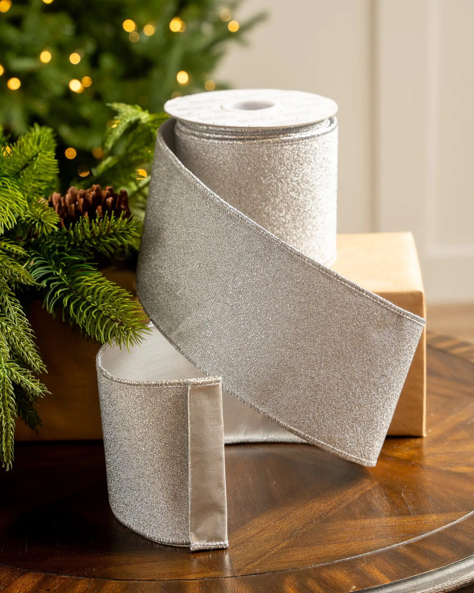 4" X10YD Silver Mesh Ribbon 3 4" X10YD Silver Mesh Ribbon