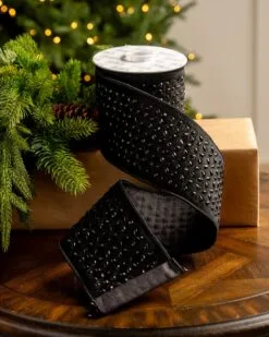 4" X10YD Black Jewel Ribbon