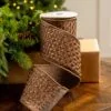 4" X5YD Brown Jewel Ribbon -Christmas decorations Shop 0671474046 1