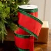 4" X10YD Red With Green Edge 2 4" X10YD Red With Green Edge -Christmas decorations Shop 0671474083 1