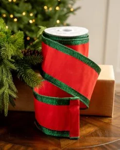 4" X10YD Red With Green Edge