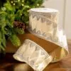 4" X10YD Light Gold With Silver Trim -Christmas decorations Shop 0671474096 1