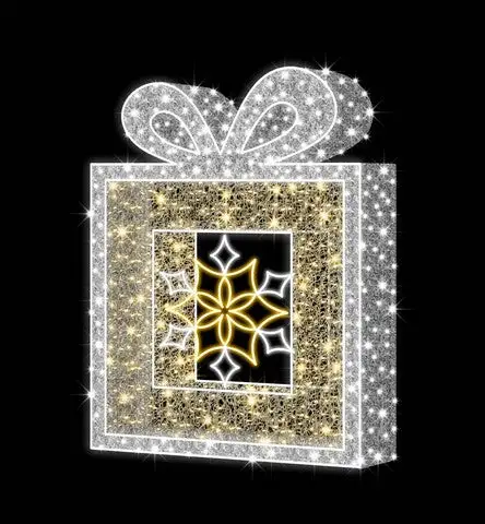 6 FT X 4 FT Warm White LED Gift Box 3 6 FT X 4 FT Warm White LED Gift Box