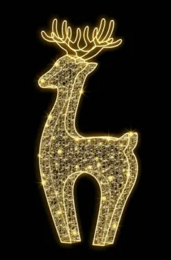 3 FT X 7 FT LED White Reindeer 120V