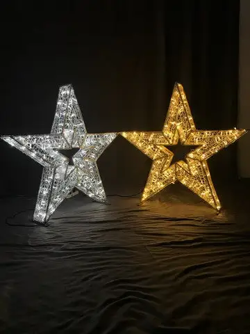4 FT 3D Star Cool White & Cool White Flashing Effect Set Of 2 3 4 FT 3D Star Cool White & Cool White Flashing Effect Set Of 2