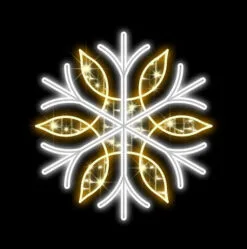 3 FT X 3 FT LED Crystal Warm & Cool White Snowflake