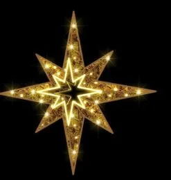 3 FT X 3 FT Warm White LED 8 Point Star