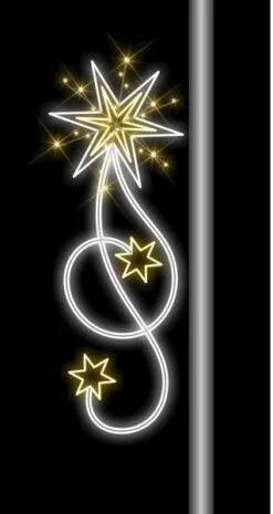 6 FT X 2 FT LED Cool & Warm White Stars Pole Banner